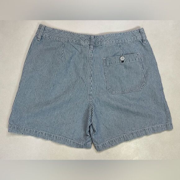 Polo Jeans Ralph Lauren Denim Jean Shorts Women Size 14 Blue White Striped - Picture 3 of 5